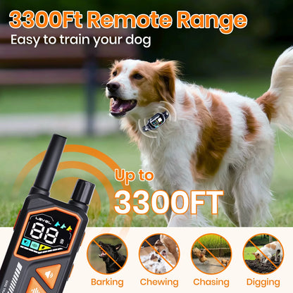 2026 AI-Powered Dog Training Collar - 3300Ft Range, Automatic Mode & IPX7 Waterproof Anti-Bark Solution